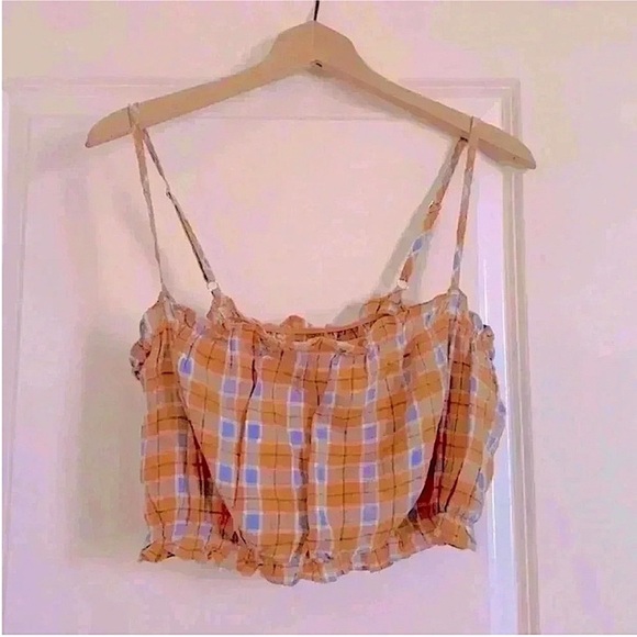 Forever 21 Yellow and Blue Plaid Camisole - Picture 2 of 2